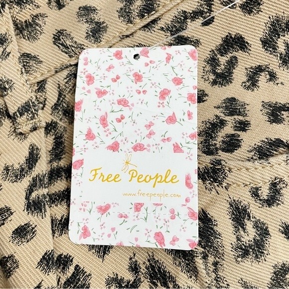 NWT Free People Printed Dogtown High Waist Shorts Cheetah Black Tan Size 29 NEW - Picture 12 of 16